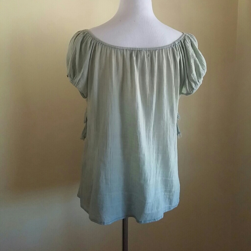 Alythea Sage Top with Ruffles - Picture 2 of 3